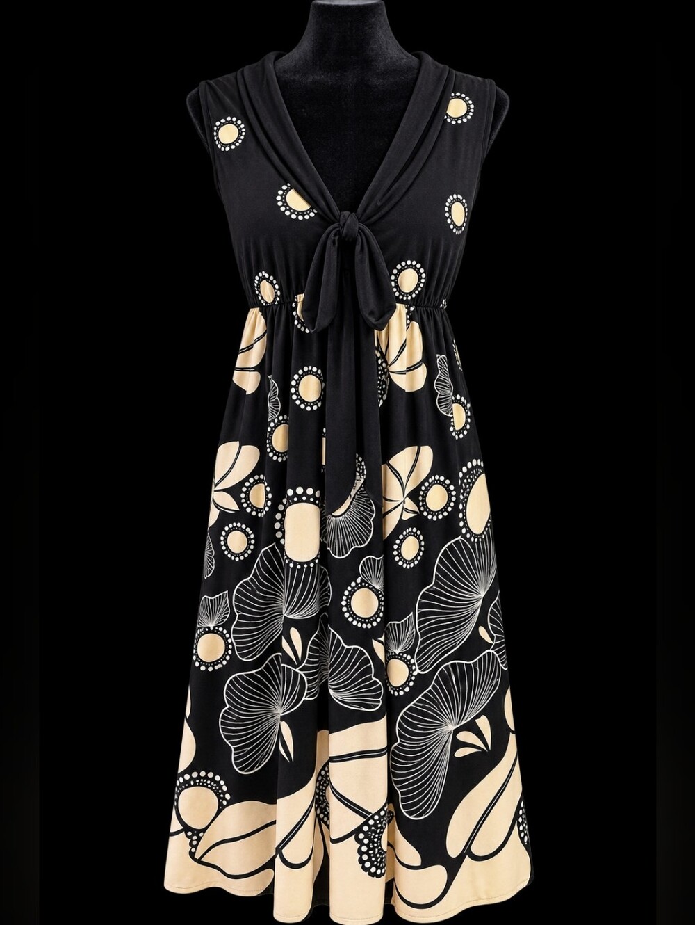 NWOT Vintage Maggy London Sleeveless Floral Empire Waist Dress.  Size 14 - Picture 3 of 6